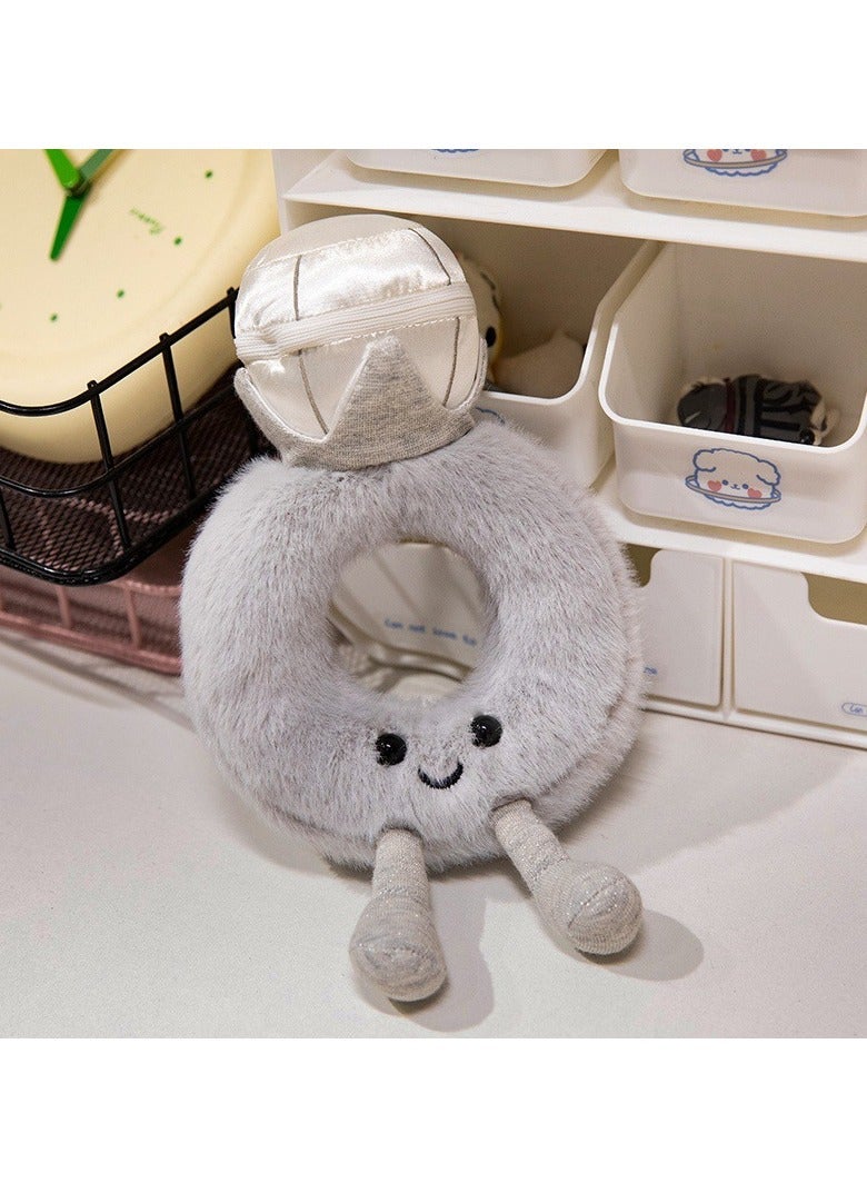 Jellycat Placeable Plush Toy Diamond Ring, 77% Polyester, 21% Cotton, 1.5% Acrylic, 0.5% Elastane, Home Décor Gift for Family and Friends  - Image 2