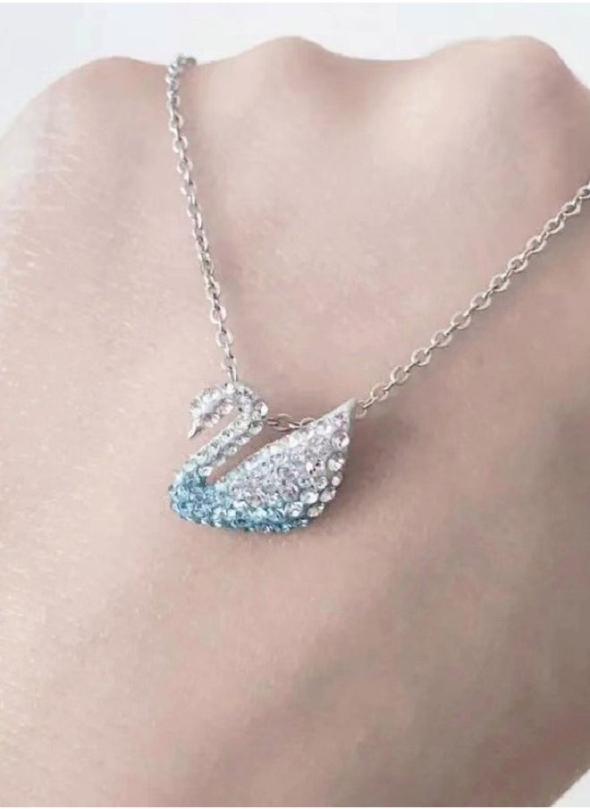 Generic Studded Iconic Swan Pendant Necklace  - Image 5