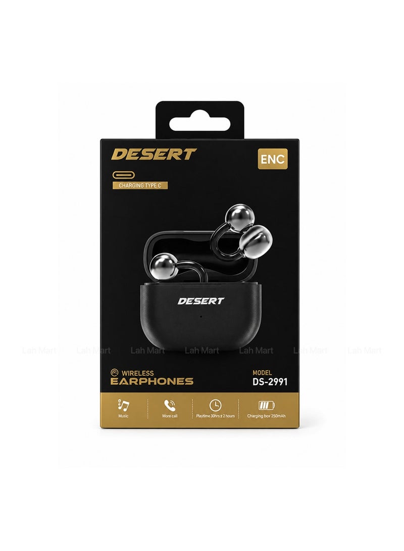 Desert Premium Wireless Earbuds with ENC, 30H Playback, Touch Controls & Type-C Charging Case - Image 2