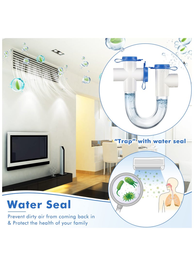 SYOSI - 3/4 Inch Standard Clear Condensate Trap with Cleaning Brush, PVC Transparent U Trap With Easy Clean Ports, Essential Component for HVAC Systems Air Conditioner, Effectively Drains Condensate (1 Pack) - Image 1