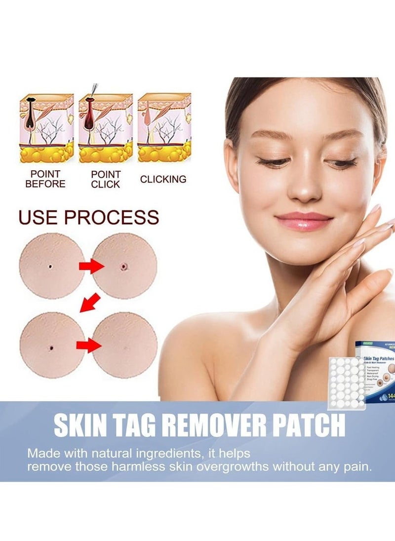 EELHOE 144 قطعة لاصقات إزالة الثآليل، لاصقات مزيل الثآليل الطبيعية، وسادات إزالة الشامات وعلامات الجلد، علاج خالي من الألم للثآليل لليدين والوجه والجسم - Image 5