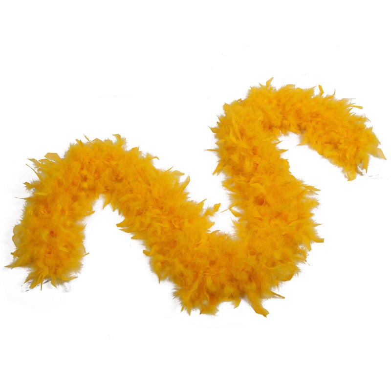 Flydreamfeathers 100 Gram 2 Yard Long Chandelle Feather Boa over 10 Colors Great for Party Wedding Costume Gold Yellow