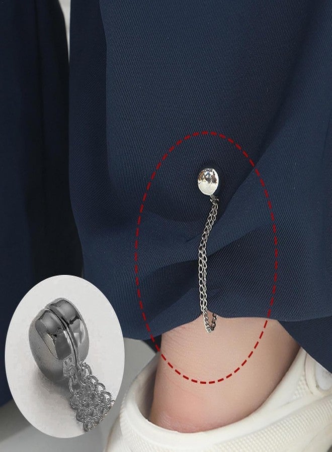 KIDWILL 2Pcs Magnetic Clothing Clips, Multi-Function Magnetics Pinless Brooch, Powerful Hijab Magnets with Chain, T-Shirt Shortening Magnetic Closure for Cinch T-Shirt Hems, Sleeves, Collar (Black) - Image 5