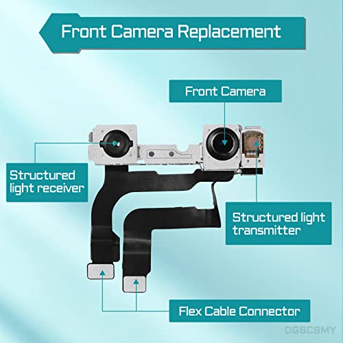 DGSCSMY for iPhone 12 Front Camera Replacement for iPhone 12 pro Repair Kit OEM 12MP 6.1" Facing Lens Module Part Structured Light Receiver Transmitter Flex Cable Fix Tool for A2172 A2402 A2403 A2404 - Image 2