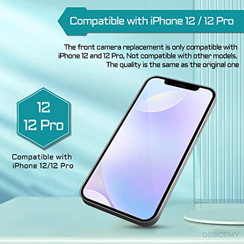 DGSCSMY for iPhone 12 Front Camera Replacement for iPhone 12 pro Repair Kit OEM 12MP 6.1" Facing Lens Module Part Structured Light Receiver Transmitter Flex Cable Fix Tool for A2172 A2402 A2403 A2404 - Image 3