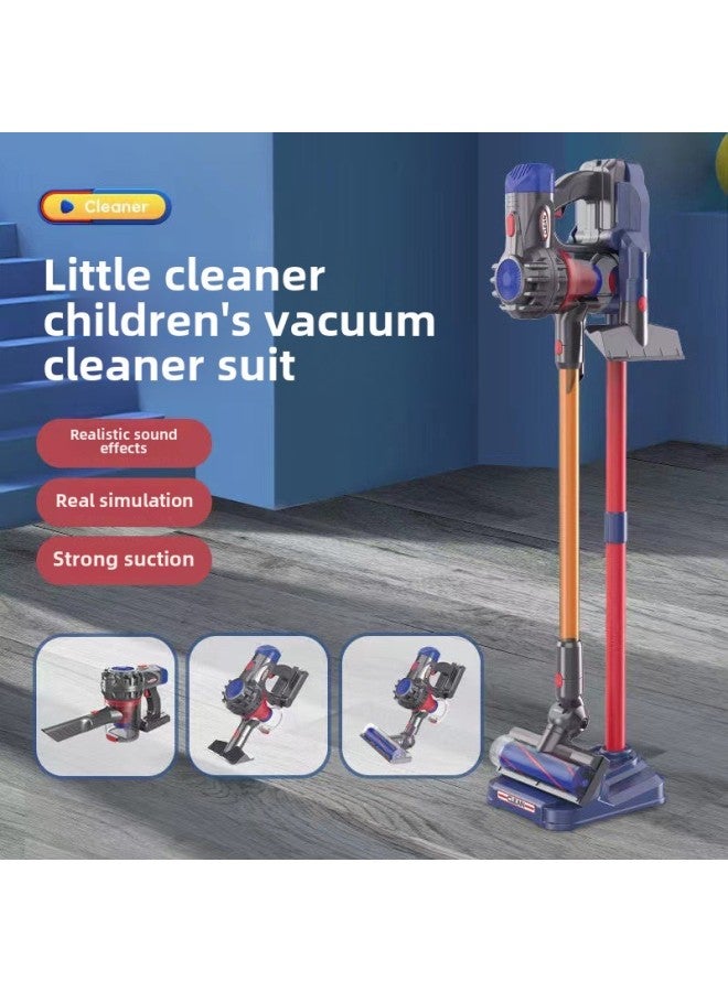 Children's Simulation Electric Vacuum Cleaner House Sweeping Cleaning Tool Broom Dustpan Suit Cleaning Toy Girl-Specifications:Upgraded Vacuum Cleaner-Color:Standard With A Set Of Batteries - Image 2