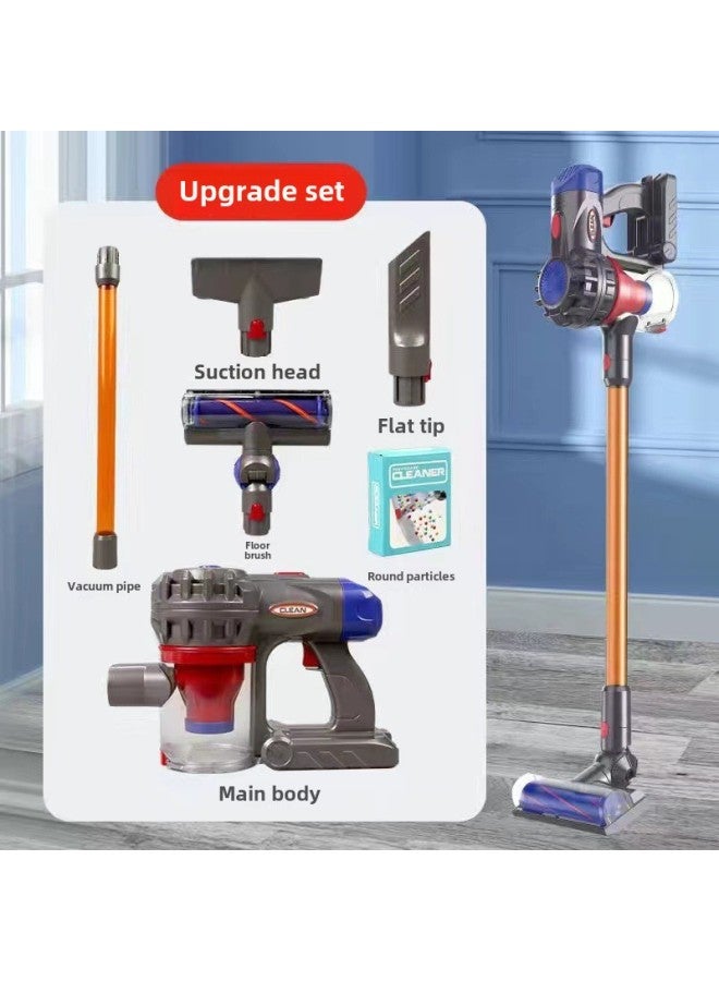 Children's Simulation Electric Vacuum Cleaner House Sweeping Cleaning Tool Broom Dustpan Suit Cleaning Toy Girl-Specifications:Upgraded Vacuum Cleaner-Color:Standard With A Set Of Batteries - Image 1