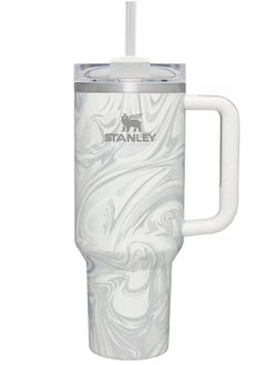 Stanley Quencher H2.0 FlowState Stainless Steel Vacuum Insulated Tumbler with Lid and Straw for Water, Iced Tea or Coffee, Smoothie and More, (Rose Quartz Swirl), 40 oz