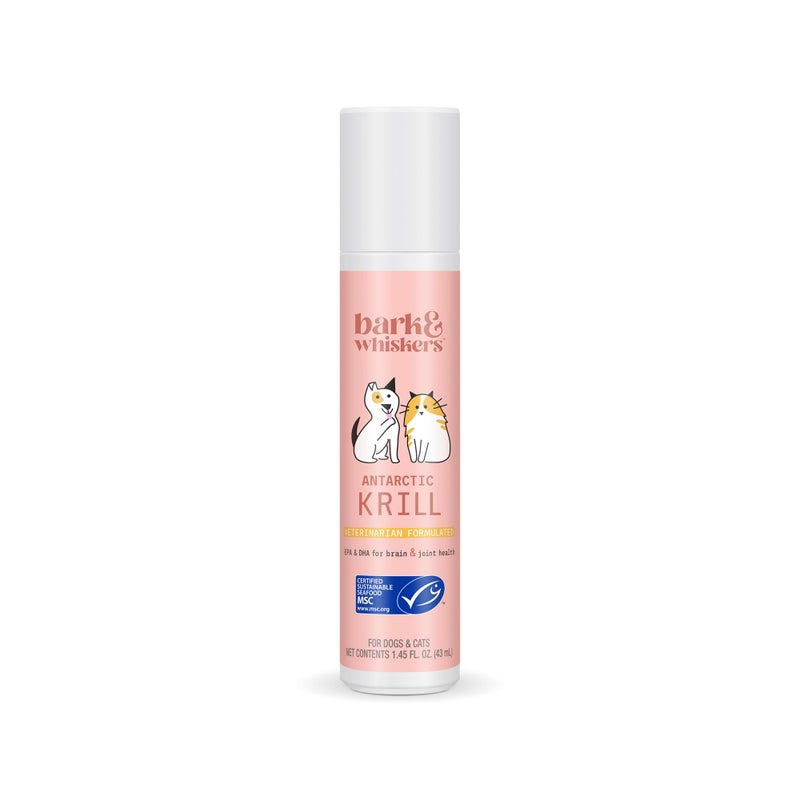 Dr. Mercola Bark & Whiskers Antarctic Krill Oil Liquid Pump, 1.45 Fl. Oz. (186 Pumps), for Dogs and Cats, EPA and DHA for Brain and Joint Health, Veterinarian Formulated, MSC Certified, Non-GMO, Dr. Mercola - Image 1