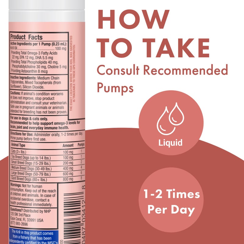 Dr. Mercola Bark & Whiskers Antarctic Krill Oil Liquid Pump, 1.45 Fl. Oz. (186 Pumps), for Dogs and Cats, EPA and DHA for Brain and Joint Health, Veterinarian Formulated, MSC Certified, Non-GMO, Dr. Mercola - Image 5