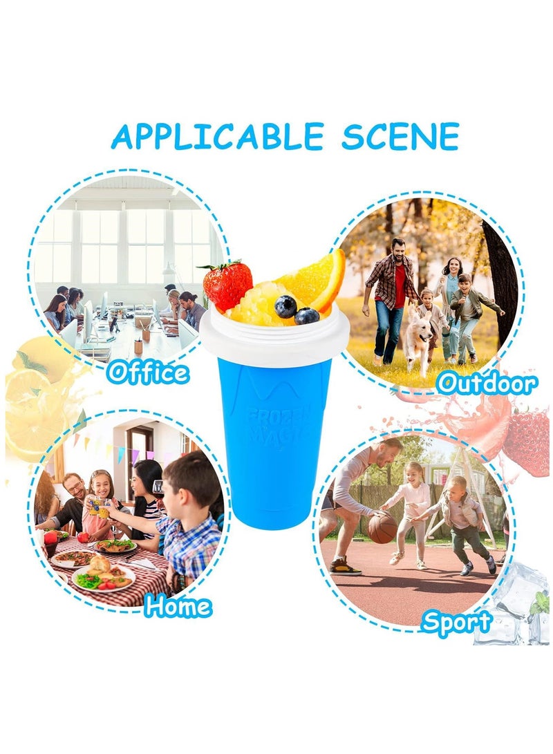DIY Slushy Maker Cup Magic Double Layer Squeeze Quick Frozen Smoothies Cup Cooling Maker with Straw and Spoon Ice Cream Maker for Kids and Family - Image 2
