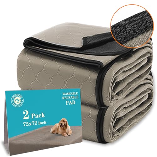 Bunlitent Washable Pee Pads for Dogs 72" x 72", 2 Pack, Reusable Puppy Pads, Dog Training Pads with Quick Dry, Large Anti-Slip Whelping Pad for Pet, Playpen, Incontinence, Housebreaking - Image 1