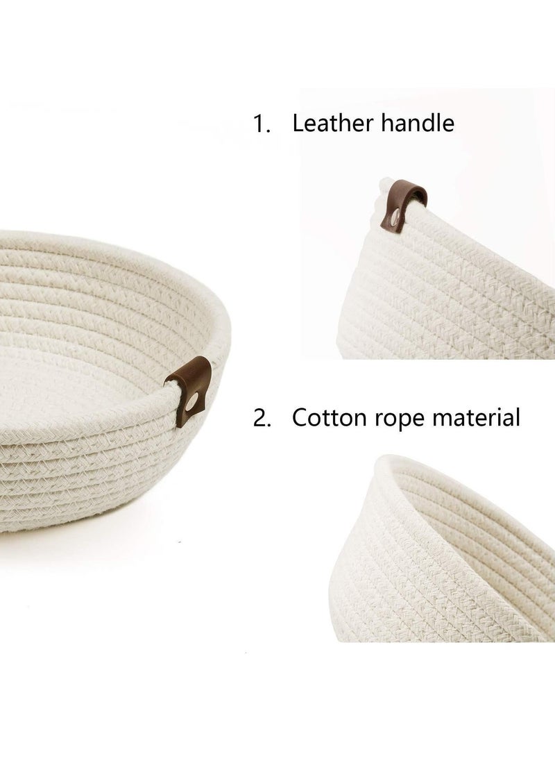 DUNISO Set of 3 Rope Woven Storage Baskets Set For Organizing, Thick Cotton Rope Hand Woven Storage Basket, Durable Nursery Baskets Organizer Bins For Baby Toys (Off White)  - Image 4