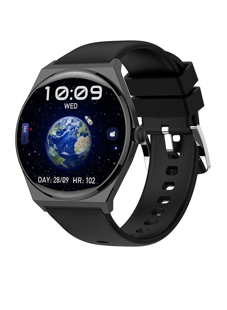 MT56 Smart Watch, 1.43 Amoled HD Screen Bluetooth Call Smart Bracelet, Magnetic Charging Waterproof Fitness Tracker With Heart Rate Blood Oxygen Monitoring, (1pc, Black, Silicone Strap) - Image 1