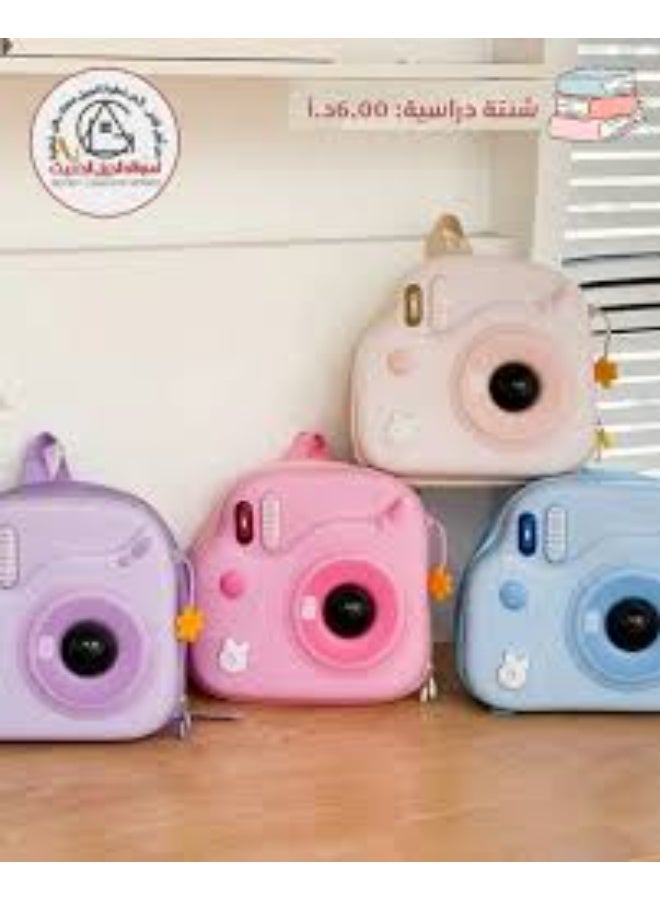 Camera-shaped children's backpack, cute kindergarten school bag with touch-sensitive flashlight - Image 3