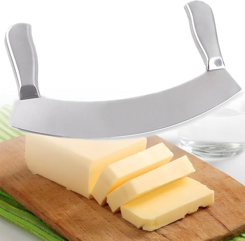 DMDENT Pizza Cutter Stainless Steel DoubleSided Handle Grip Cutter Slicing Tool for Pizza Garlic Bread Sandwich 1 Pc - Image 2