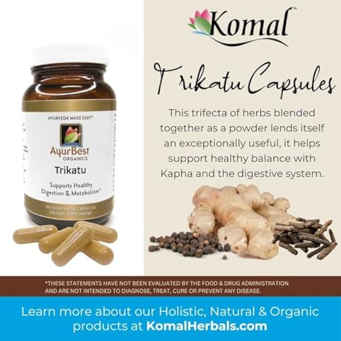 AyurBest Trikatu Herbal Supplements 500mg Capsules, USDA Organic, Kosher - 90 Count - Image 5
