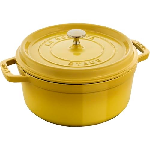 Staub Cast Iron 4qt Round Dutch Oven Citron - Image 1