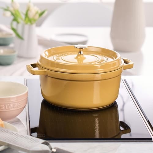Staub Cast Iron 4qt Round Dutch Oven Citron - Image 3