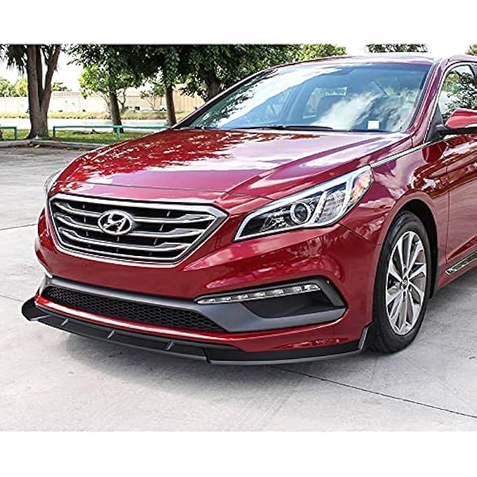DriftX Performance 3PCS Front Bumper Splitter Spoiler Lip Compatible With 2015 2016 2017 Hyundai Sonata, Air-Dam-Chin-Diffuser-Front-Bumper-Splitter, Unpainted Matt Black - Image 3