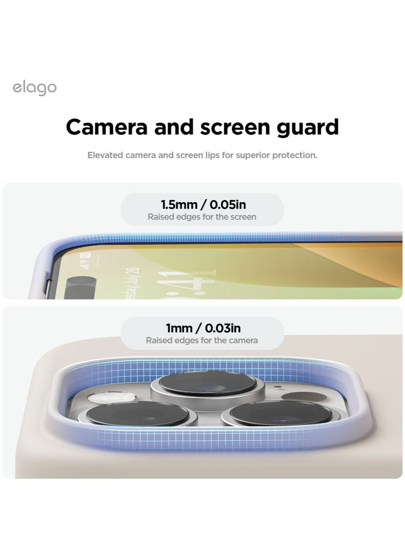 Elago Liquid Silicone for iPhone 16 Pro MAX Case Cover Full Body Protection, Shockproof, Slim, Anti-Scratch Soft Microfiber Lining - Stone - Image 5