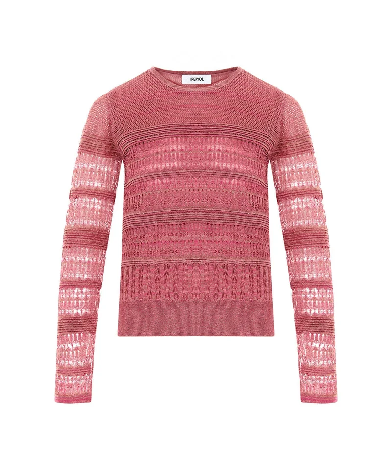 Ipekyol  Contrast Textured Knit Sweater for Women | Best Price UAE