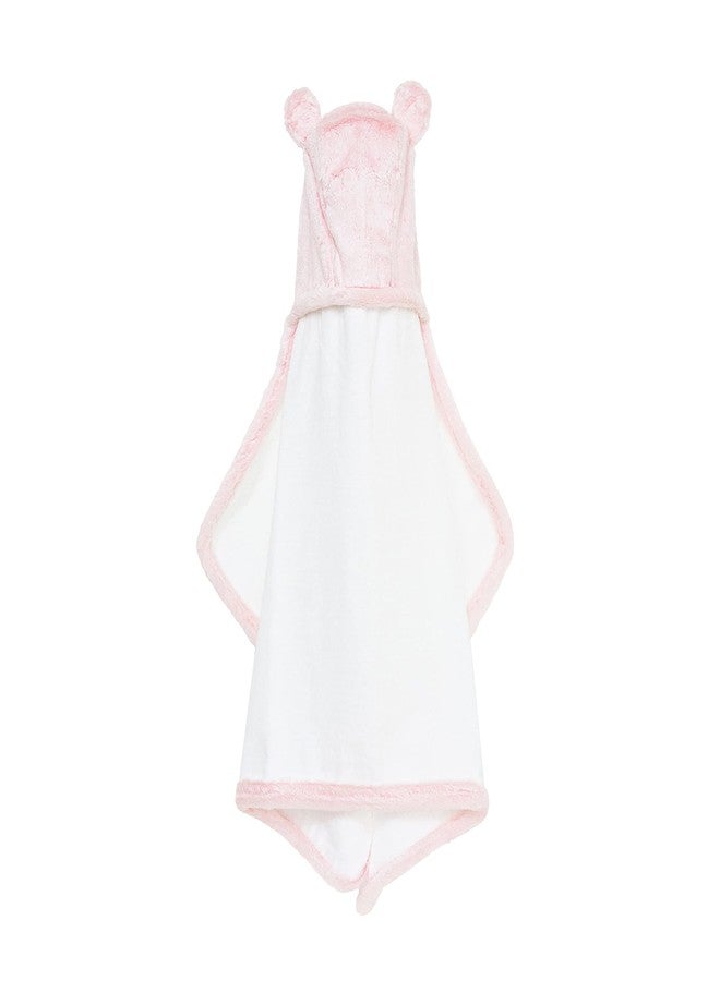 Little Giraffe Luxe Baby Towel with Ears, 24" x 41", Pink