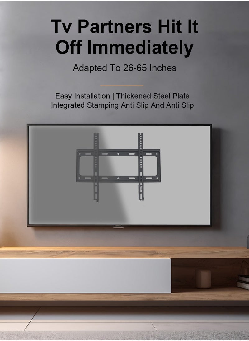 FlashHawk TV Wall Mount Bracket for 26-65 Inch Flat Screen TVs, Fixed Space-Saving Design with 50KG Load Capacity, 23mm from Wall, VESA 200x200-400x400mm  - Image 2