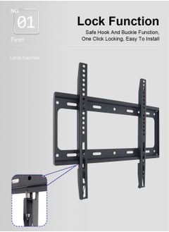 FlashHawk TV Wall Mount Bracket for 26-65 Inch Flat Screen TVs, Fixed Space-Saving Design with 50KG Load Capacity, 23mm from Wall, VESA 200x200-400x400mm  - Image 3