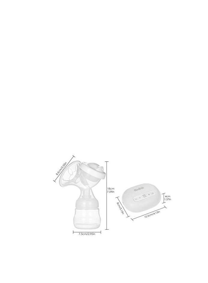بيميرث مجموعة مضخة الثدي اليدوية الكهربائية المحمولة الصغيرة من بيميرث مع حلمة زجاجة حليب للتدليك، منخفضة الضوضاء، تيار متردد 100-240 فولت - Image 3