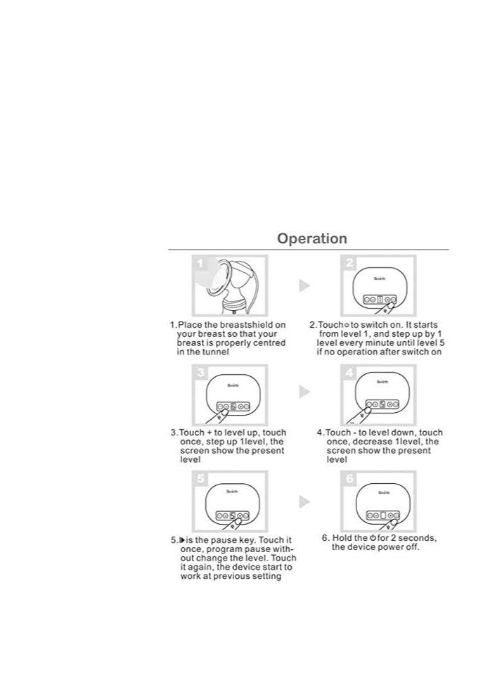 بيميرث مجموعة مضخة الثدي اليدوية الكهربائية المحمولة الصغيرة من بيميرث مع حلمة زجاجة حليب للتدليك، منخفضة الضوضاء، تيار متردد 100-240 فولت - Image 4