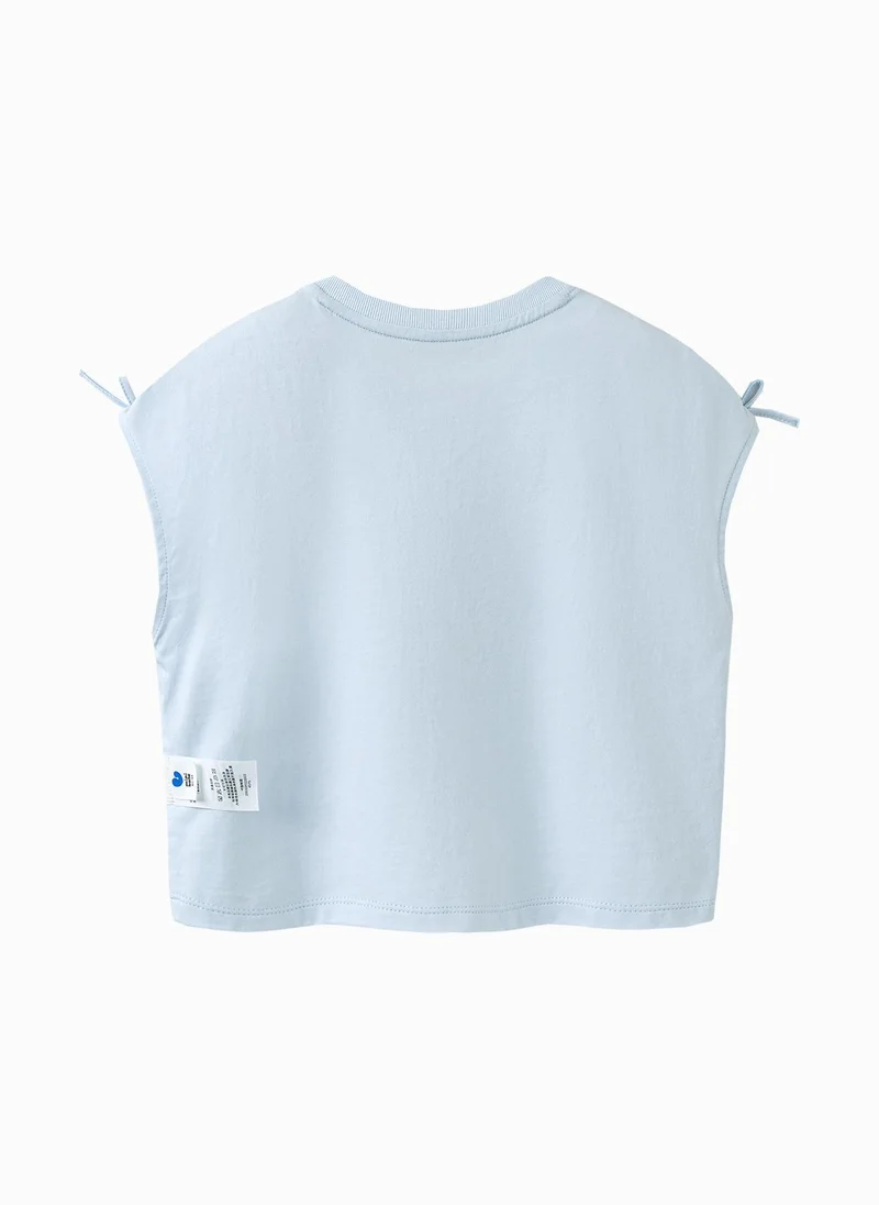 mini bala Girls Toddler Sea - themed Bird - Printed Crew Neck Sleeveless Vest Soft Breathable Lightweight Comfortable Summer New Style Casual Daily Wear Baby Girl's Fashion Vest