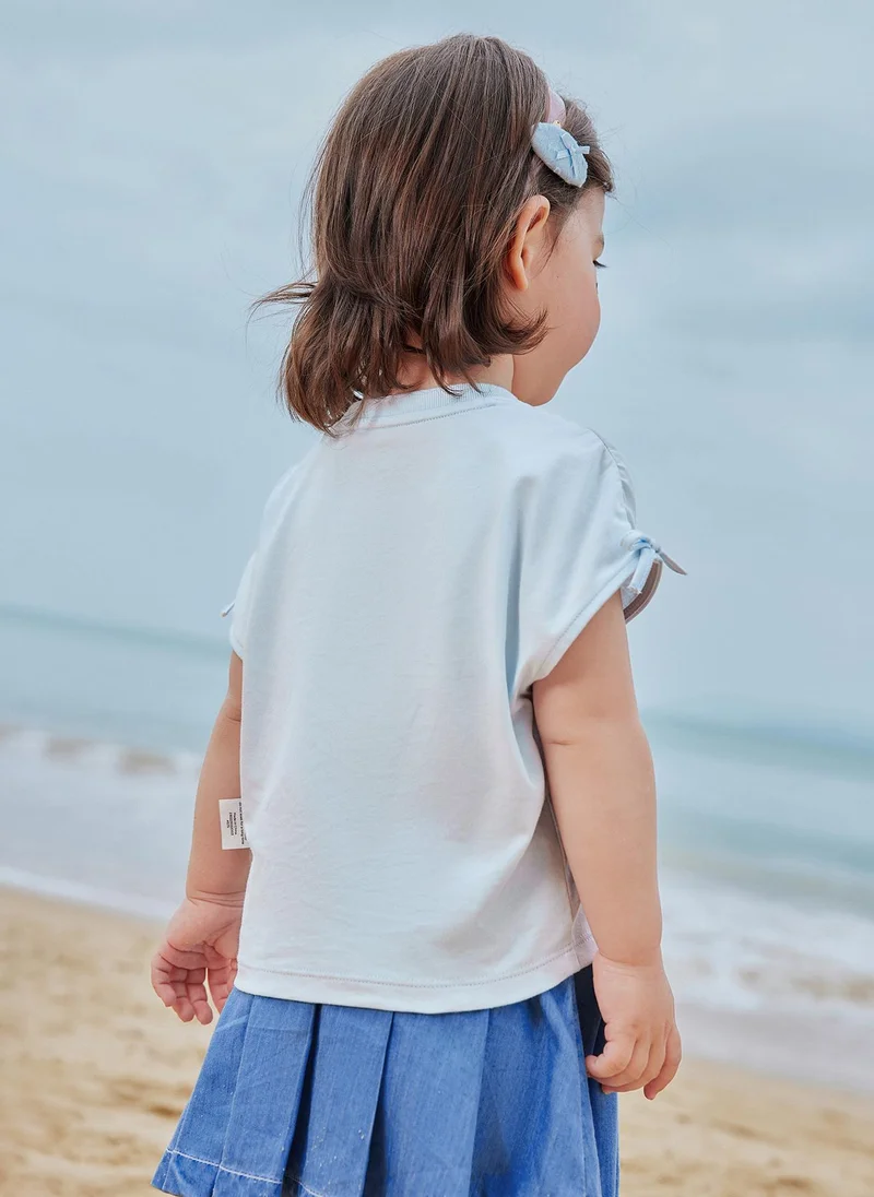 mini bala Girls Toddler Sea - themed Bird - Printed Crew Neck Sleeveless Vest Soft Breathable Lightweight Comfortable Summer New Style Casual Daily Wear Baby Girl's Fashion Vest