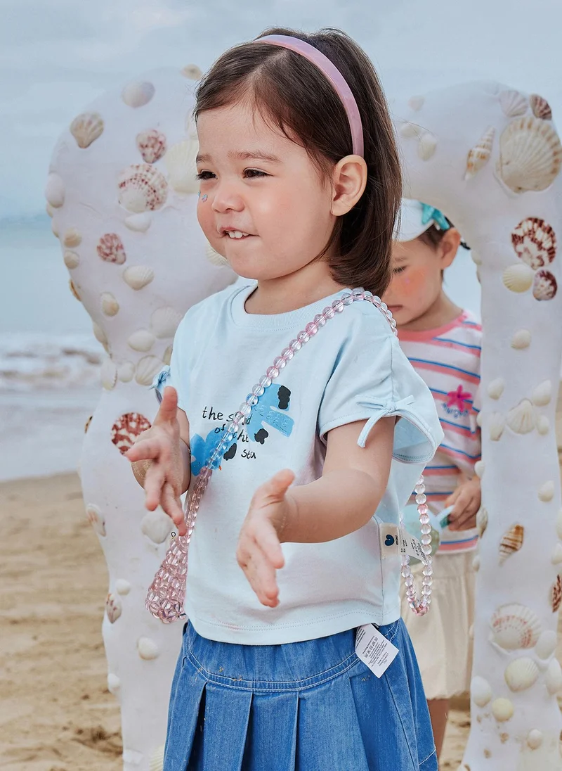 mini bala Girls Toddler Sea - themed Bird - Printed Crew Neck Sleeveless Vest Soft Breathable Lightweight Comfortable Summer New Style Casual Daily Wear Baby Girl's Fashion Vest