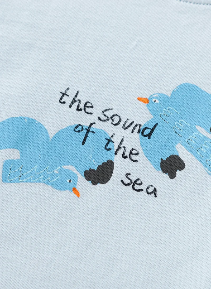mini bala Girls Toddler Sea - themed Bird - Printed Crew Neck Sleeveless Vest Soft Breathable Lightweight Comfortable Summer New Style Casual Daily Wear Baby Girl's Fashion Vest