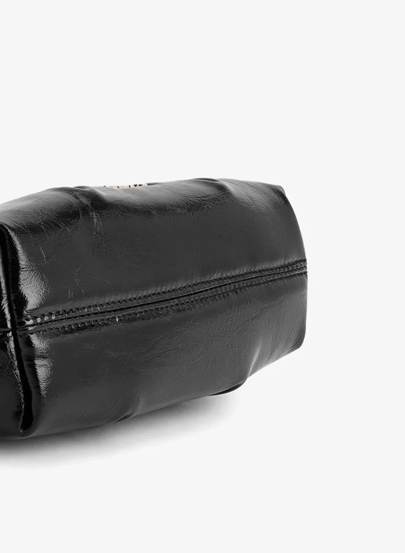 Celeste BLACK Pleated Sling Bag With Button Closure for Women | Best Price UAE