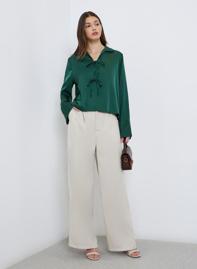 ستايلي بلوزة بتفاصيل ربطة أمامية - Image 2