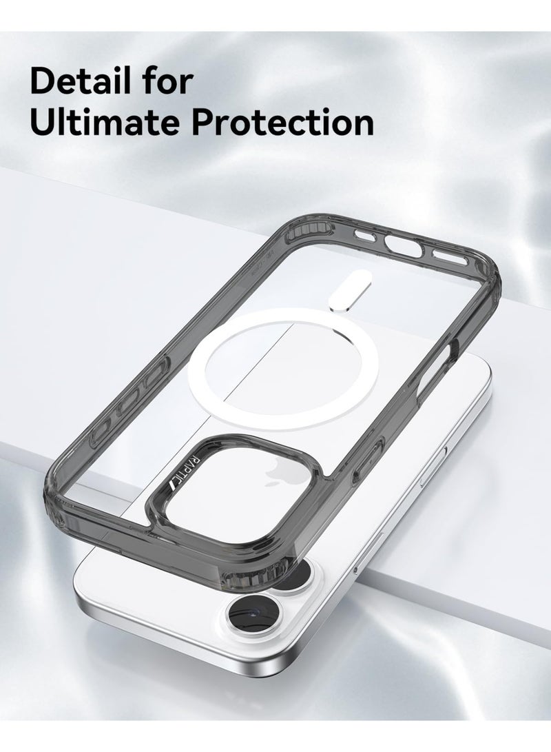 RAPTIC غطاء حماية شفاف لجهاز آيفون 17 متوافق مع MagSafe [اختبار السقوط من ارتفاع 13 قدم] - أسود شفاف - Image 3