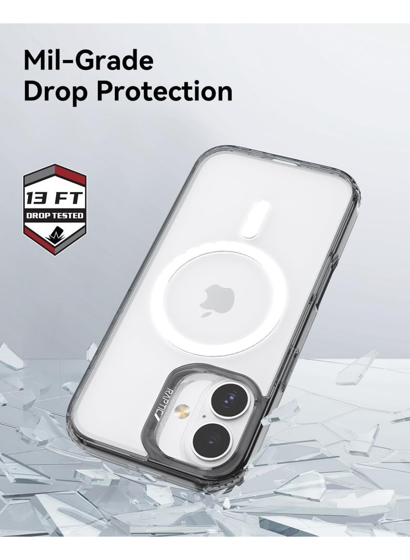 RAPTIC غطاء حماية شفاف لجهاز آيفون 17 متوافق مع MagSafe [اختبار السقوط من ارتفاع 13 قدم] - أسود شفاف - Image 2