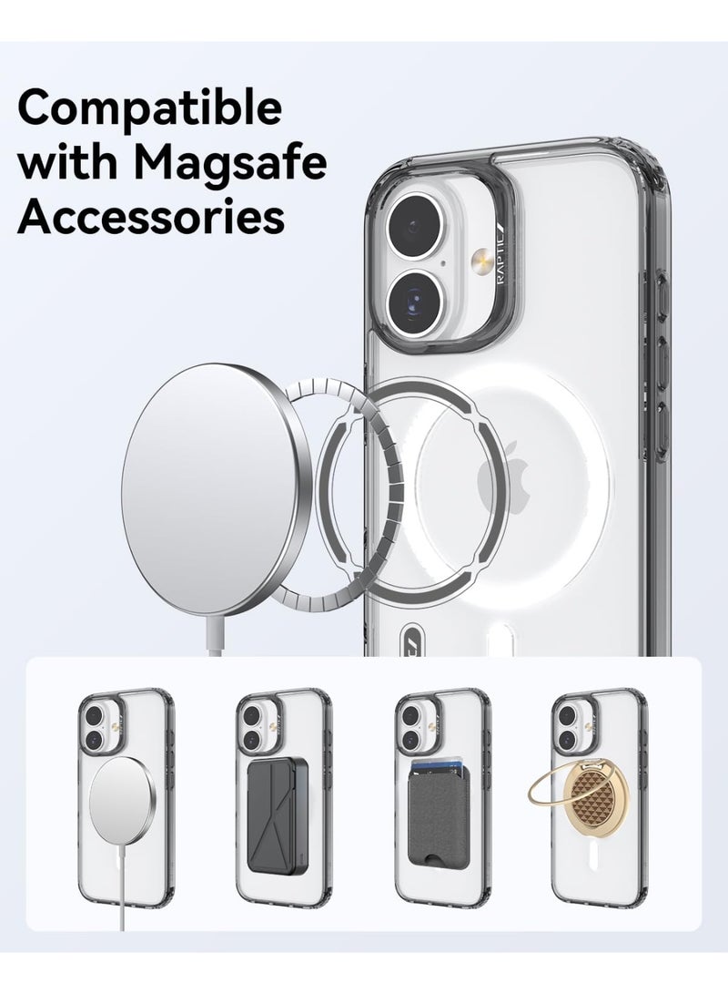 RAPTIC غطاء حماية شفاف لجهاز آيفون 17 متوافق مع MagSafe [اختبار السقوط من ارتفاع 13 قدم] - أسود شفاف - Image 5