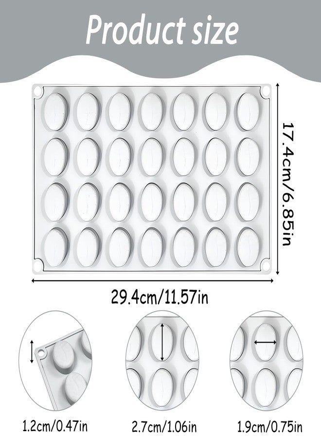 Fchil Silicone Coffee Bean Chocolate Mold, 28 Cavities, Professional Baking Tray for Chocolate Candy Making - Image 2