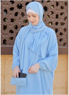 DAMAS COLLECTION P101-umrah essentials Jilbab for women with tow style Skirt or Trouser -4 piece Prayer Clothes for Muslim Women-Islamic Abaya Dress Outfit maxi with scarf and small bag- Modest suit Women  - Image 3