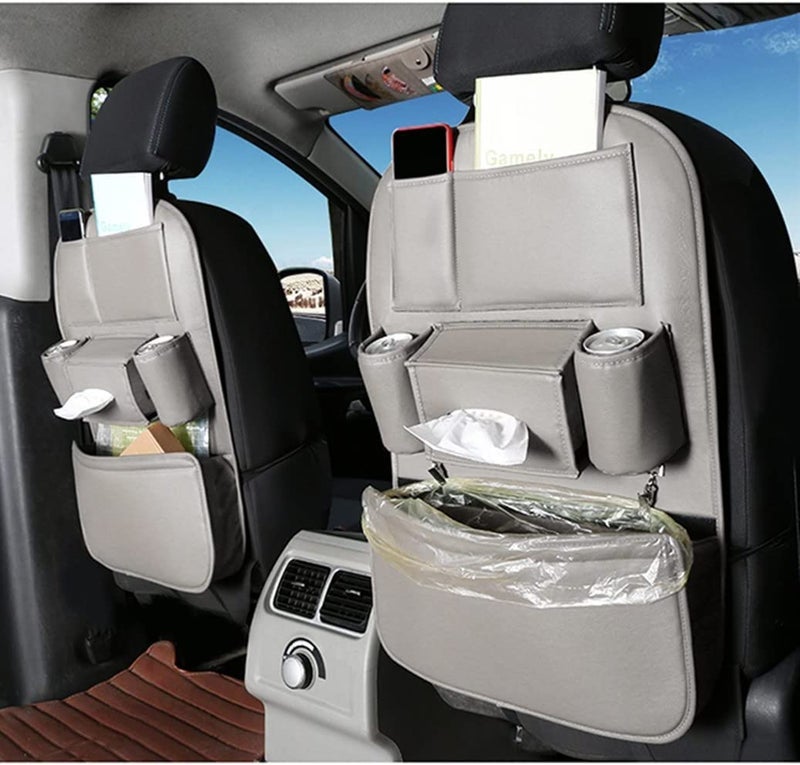 SENYAZON Universal Car Seat Organizer, 4th Generation Enhanced Car Rear Seat Organizer, Waterproof PU Leather Car Tidy Organizer 1pcs (Black) - Image 1