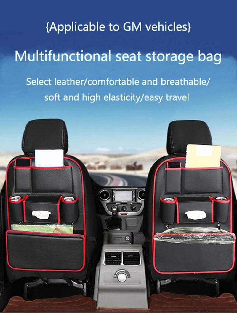 SENYAZON Universal Car Seat Organizer, 4th Generation Enhanced Car Rear Seat Organizer, Waterproof PU Leather Car Tidy Organizer 1pcs (Black) - Image 2