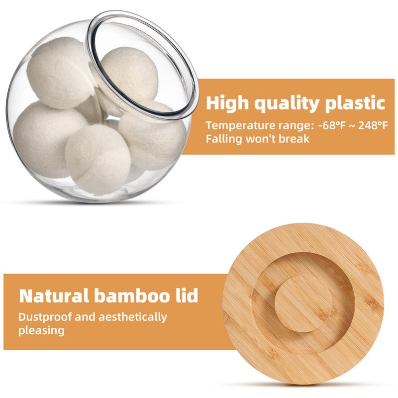 SUBEKYU Dryer Ball Holder for Laundry Room Organization,0.85 Gallon Laundry Pods Container ,Plastic Dishwasher Pods Dispenser,Laundry Pods Holder Dispenser,Laundry Room Organizer(No Dryer Balls) - Image 3