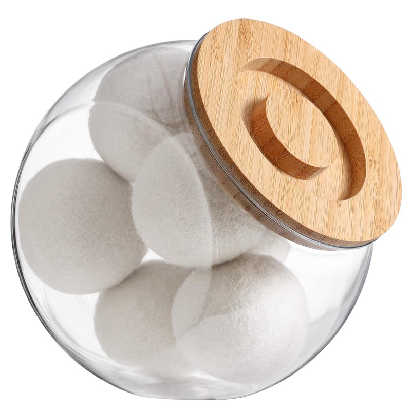 SUBEKYU Dryer Ball Holder for Laundry Room Organization,0.85 Gallon Laundry Pods Container ,Plastic Dishwasher Pods Dispenser,Laundry Pods Holder Dispenser,Laundry Room Organizer(No Dryer Balls) - Image 1