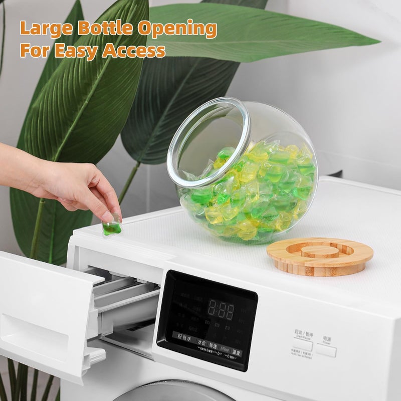 SUBEKYU Dryer Ball Holder for Laundry Room Organization,0.85 Gallon Laundry Pods Container ,Plastic Dishwasher Pods Dispenser,Laundry Pods Holder Dispenser,Laundry Room Organizer(No Dryer Balls) - Image 4