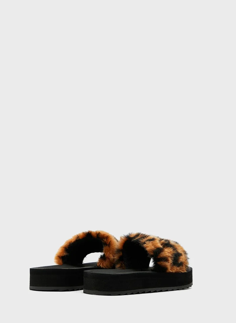 Michael Kors Youth Fur Slide