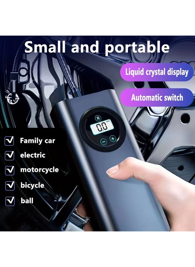 منفاخ الإطارات اللاسلكي، ضاغط الهواء المحمول، أسرع بثلاث مرات مع شاشة LCD وملحقات الفوهات - Image 5