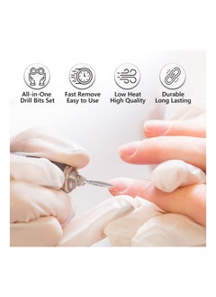 KASTWAVE Nail Drill Bits Set, 14pcs Professional Rotary Burrs Diamond Cuticle Remover Bits Kit 3/32" Bits Manicure Pedicure Remover Tools for Acrylic Gel Nails Cuticle Manicure  - Image 3